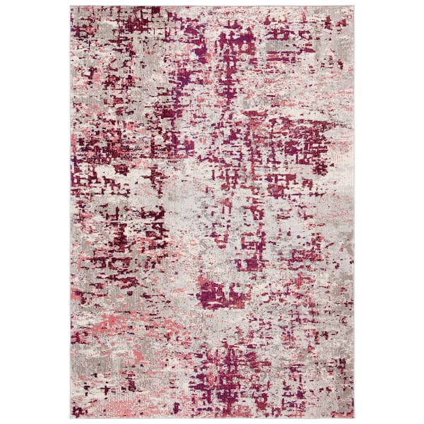 SAFAVIEH Madison Beige/Wine 9 ft. x 12 ft. Geometric Medallion Area Rug