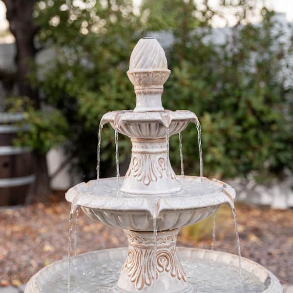 XBRAND 47 in. H Freestanding Garden 3-Tiered Outdoor Waterfall