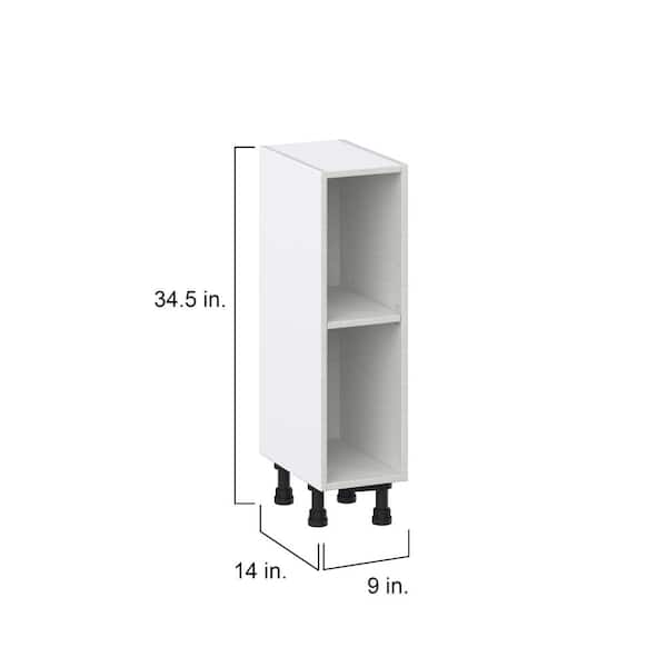 J COLLECTION Bright White Base Open Shelf Assembled Kitchen Cabinet (9 in. W x 34.5 in. H x 14 in. D)