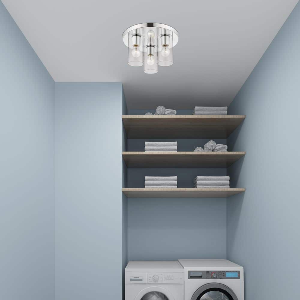 Zurich Polished Chrome 3-Light Flush Mount with Clear Glass