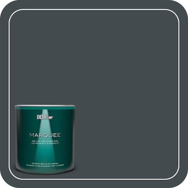 BEHR MARQUEE 1 qt. #730F-7 Black Sable Semi-Gloss Enamel Interior Paint & Primer