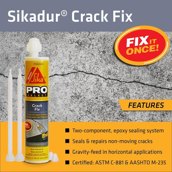 Epoxy Crack Repair Concrete Foundation Wall, Sikadur 35 Injection