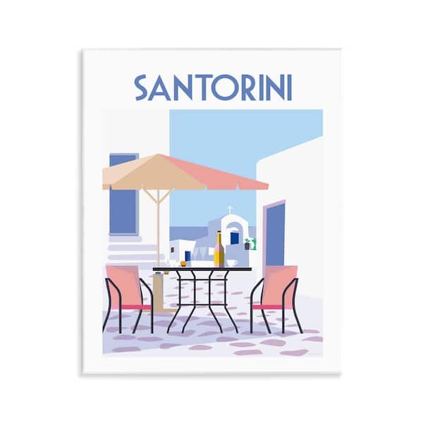 Stupell Industries Santorini Bistro Poster by Omar Escalante Unframed Culture Graphic Art Print 14 in. x 11 in.