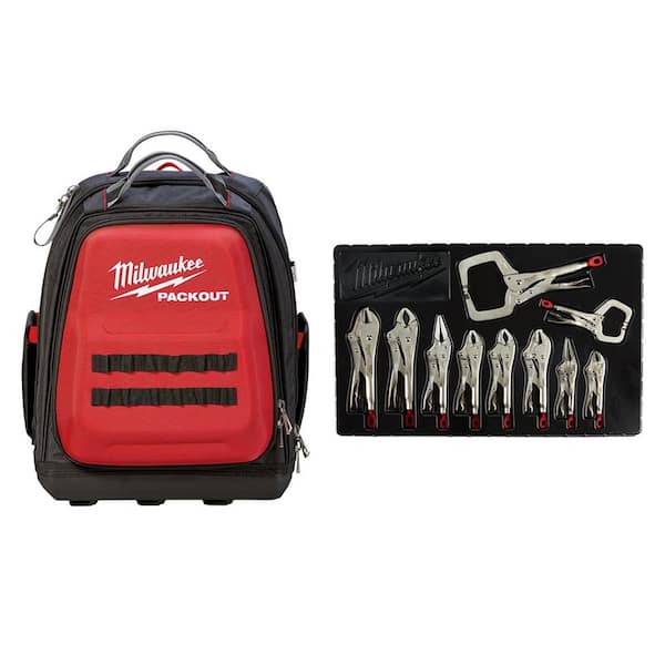 Milwaukee Torque Lock Locking Pliers Kit (10-Piece) with PACKOUT Backpack