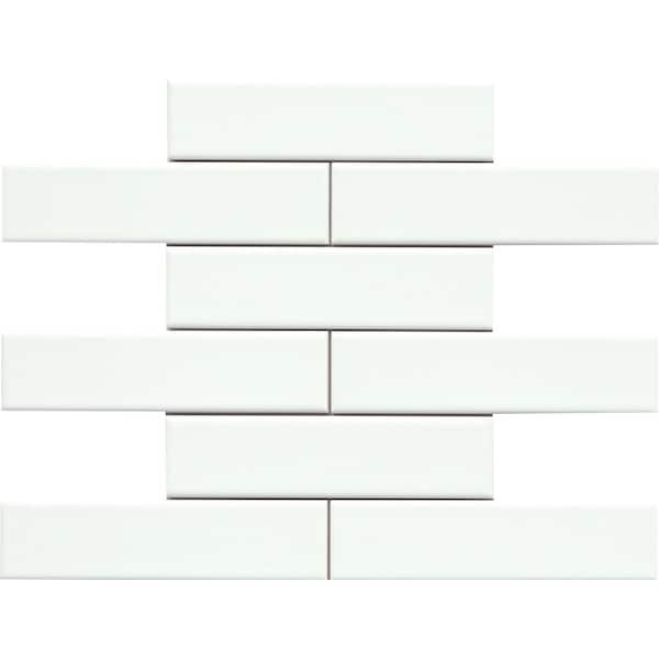 EMSER TILE Cognito Ice 11 in. x 12 in. Matte Ceramic Offset Mosaic Wall Tile (10.01 sq. ft./Case)