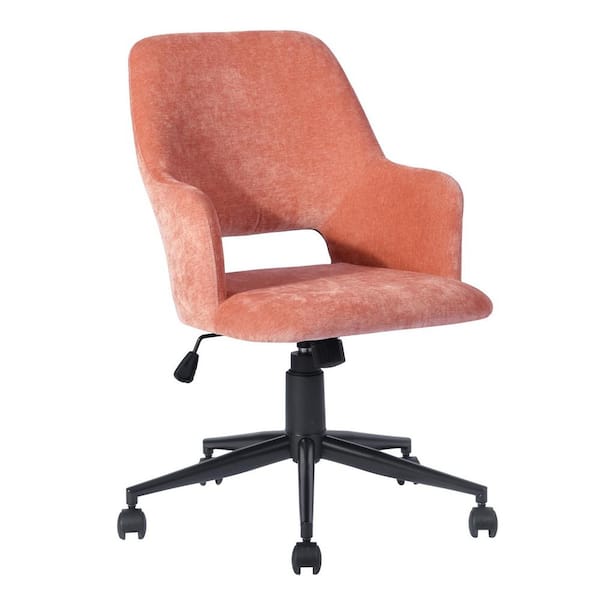 Homy Casa Office Chair Armchair Coral Secretary Adjustable Swivel  Upholstered Computer Pink BOGA CORAL - The Home Depot