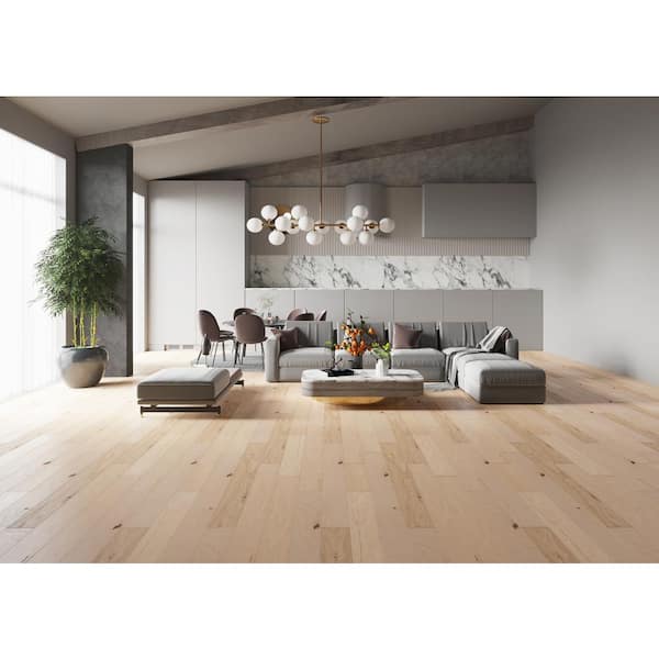 ACQUA FLOORS Jacoby Hickory 1/4 in. T x 5 in. W Click Lock Wire Brushed Engineered Hardwood Flooring (16.7 sq.ft./case)