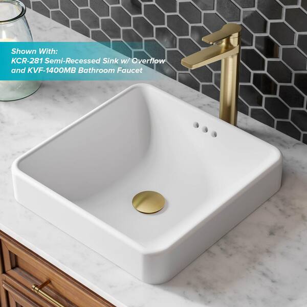 Kraus Brass 2 6 In Pop Up Drain For Bathroom Sink With Overflow Brushed Gold Pu 11bg - Fiberglass Bathroom Farm Sinks Philippines