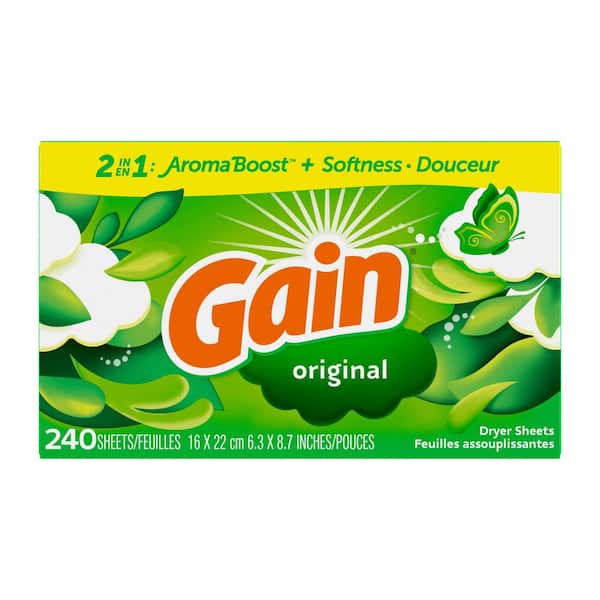 Gain Original Scent Dryer Sheet (240Count) 003700056164 The Home Depot