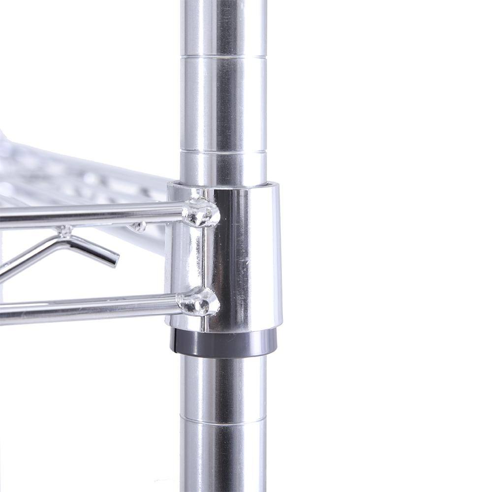White Adjustable 5-Tier Steel Wire Utility Shelving Unit