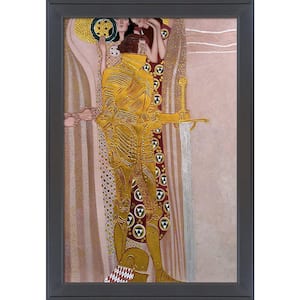 Beethoven Frieze, Well-Armed Strong by Gustav Klimt Gallery Black Framed People Oil Painting Art Print 28 in. x 40 in.