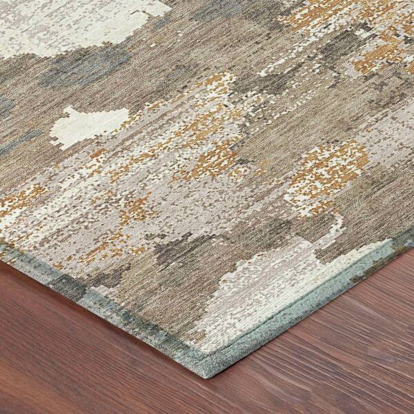 Chantille Machine Washable Indoor/Outdoor Abstract ACN2434 Brown 2 ft. x 7 ft. Runner Rug