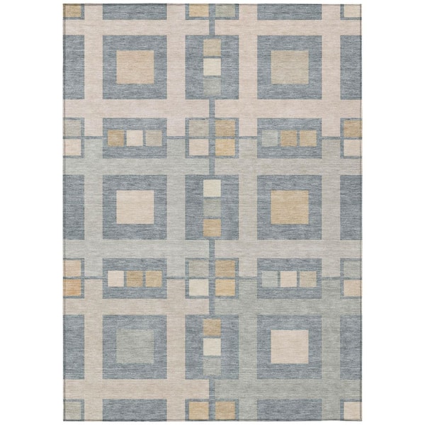 Chantille Machine Washable Indoor/Outdoor Abstract ACN2889 Sky 8 ft. x 10 ft. Area Rug