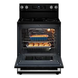 30 in. 5-Element Freestanding Electric Range in Black with No Preheat Air Fry