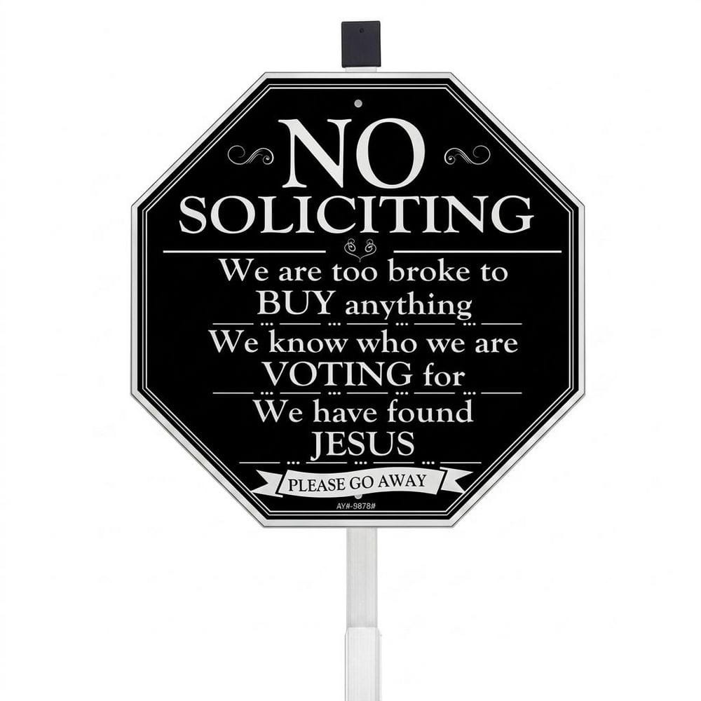 Black Aluminum No Soliciting Sign for House Metal Yard Stake Easy Install Outdoor Weatherproof 1 Pack price history on PriceWatchPro