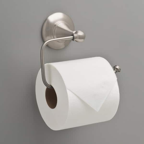 Greenwich II Wall Mount Euro Single Post Toilet Paper Holder Bath Hardware Accessory in Brushed Nickel