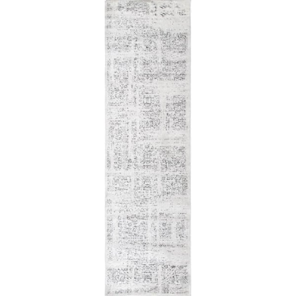 Arlena Distressed Gray 3 ft. x 8 ft. Persian Medallion Runner Rug