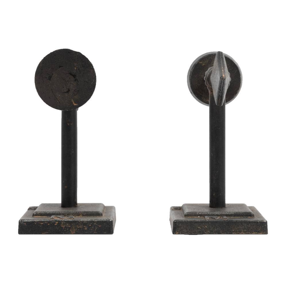 Brown Cast Metal Arrow Bookends Set