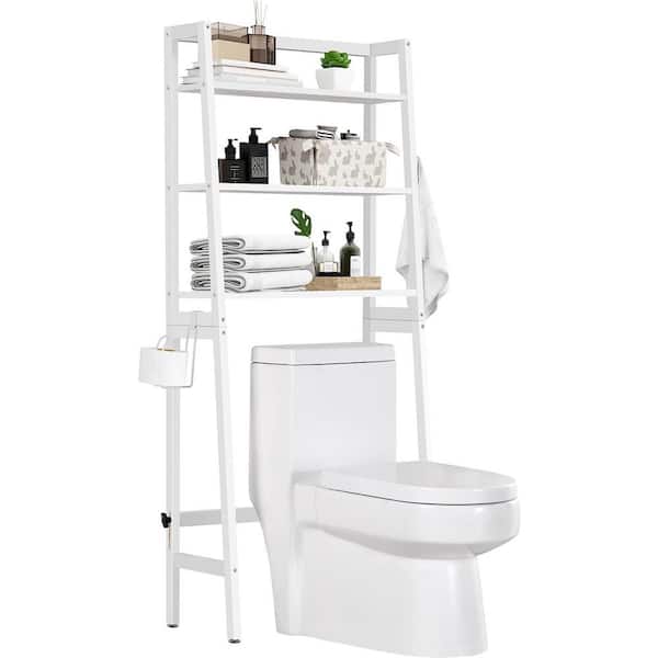 Dyiom 25.59 in. W x 61.42 in. H x 11.02 in. D Wood Rectangular Shelf in White