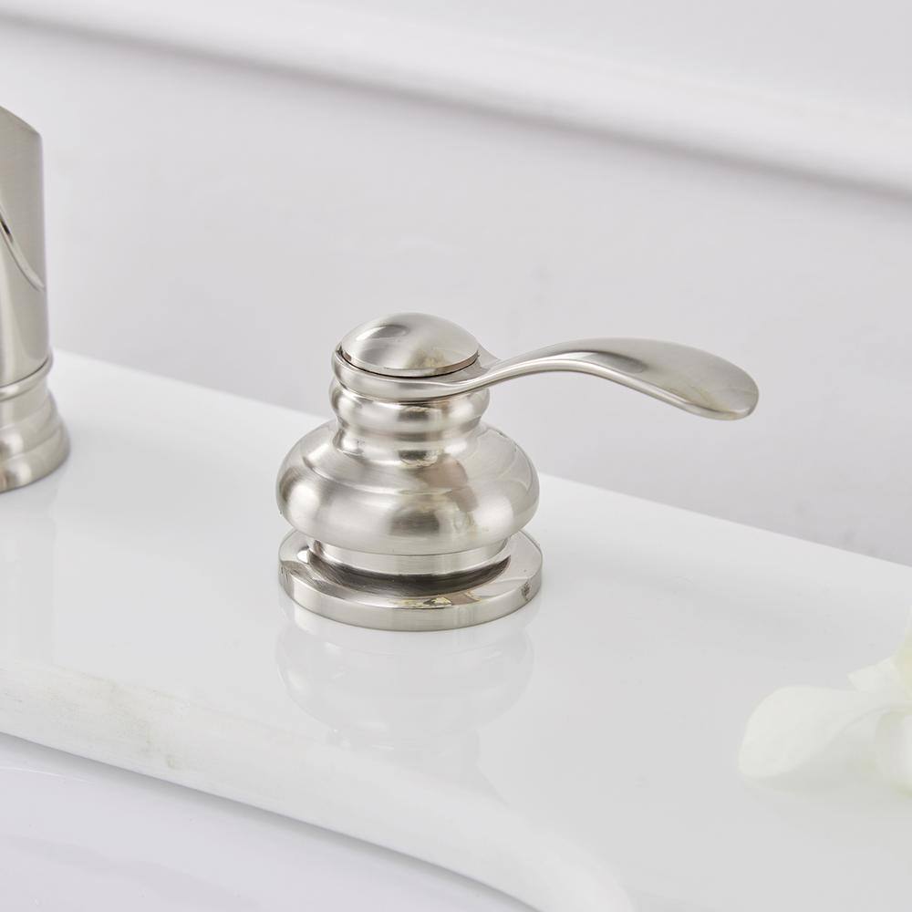 Brushed Nickel 8-Inch Waterfall Widespread 2-Handle Bathroom Faucet