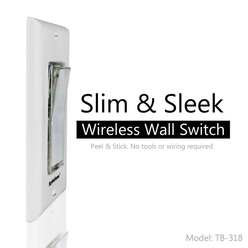 White Thermoplastic Wireless Light Switch with Timer