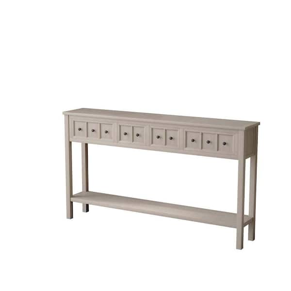 Unbranded 60 in. Gray Wash Standard Rectangle Wood Console Table