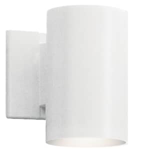 Independence 7 in. 1-Light White Outdoor Hardwired Wall Lantern Sconce with No Bulbs Included (1-Pack)