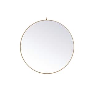 Large Round Brass Modern Mirror (45 in. H x 45 in. W)