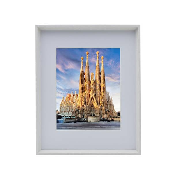 Unbranded 17 x 21 in. MDF-Picture Frame, with mat 11 x 14 in, without mat 16 x 20 in. Photo, White