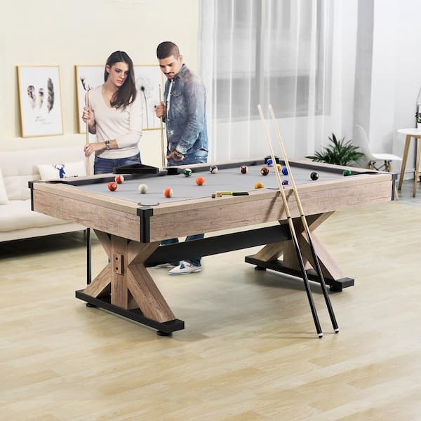 Billiards Table Combo Set, 7 ft. 3-in.-1 Multi Game Table with Dining, Pool, and Tennis Table