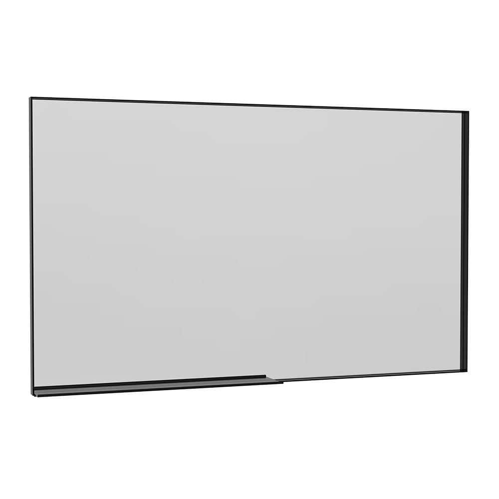 Black 60 in. W x 40 in. H Farmhose Rectangle Aluminium Framed Mirror Wall M