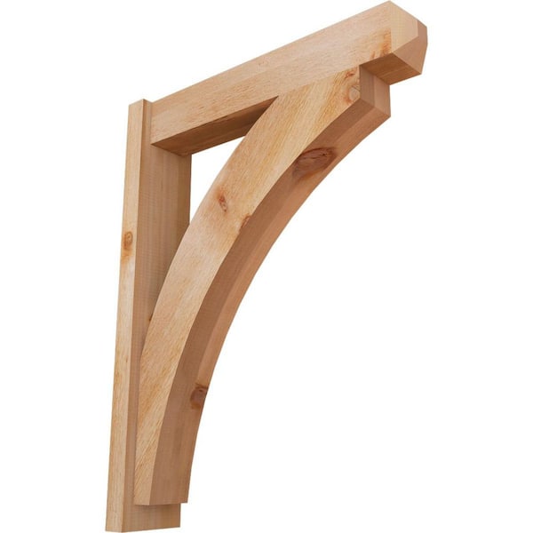 Ekena Millwork 6 in. x 36 in. x 28 in. Western Red Cedar Thorton Craftsman Rough Sawn Outlooker