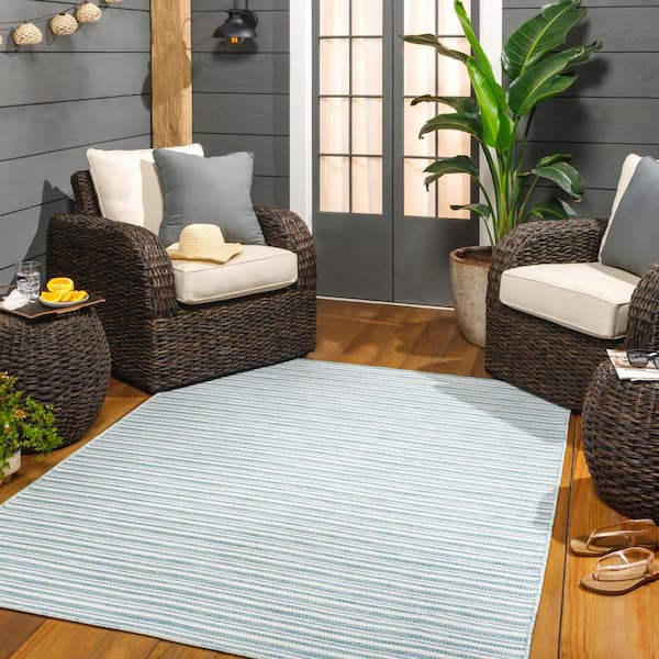 Hampton Bay Global Tan 5 ft. x 7 ft. Indoor/Outdoor Patio Area Rug