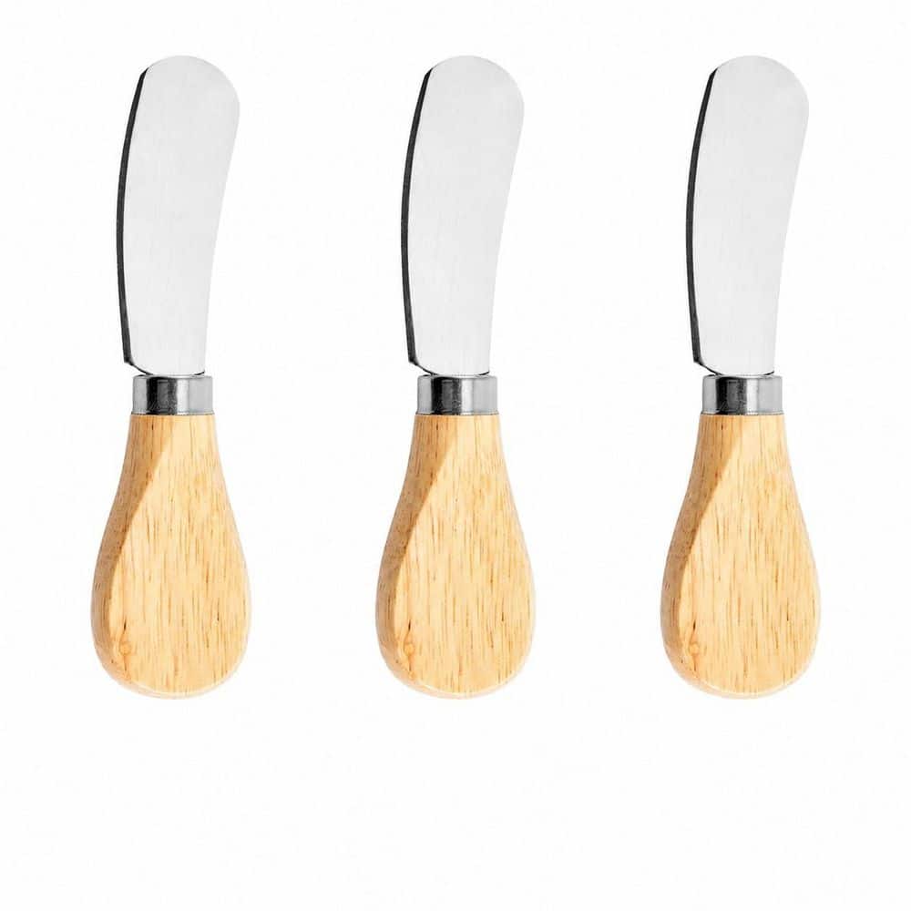 2.45 in. Cheese Spreader Knife Stainless Steel Blade with Oak Wood Handle for Butter Jam Soft Cheese 3-Pack price history on PriceWatchPro
