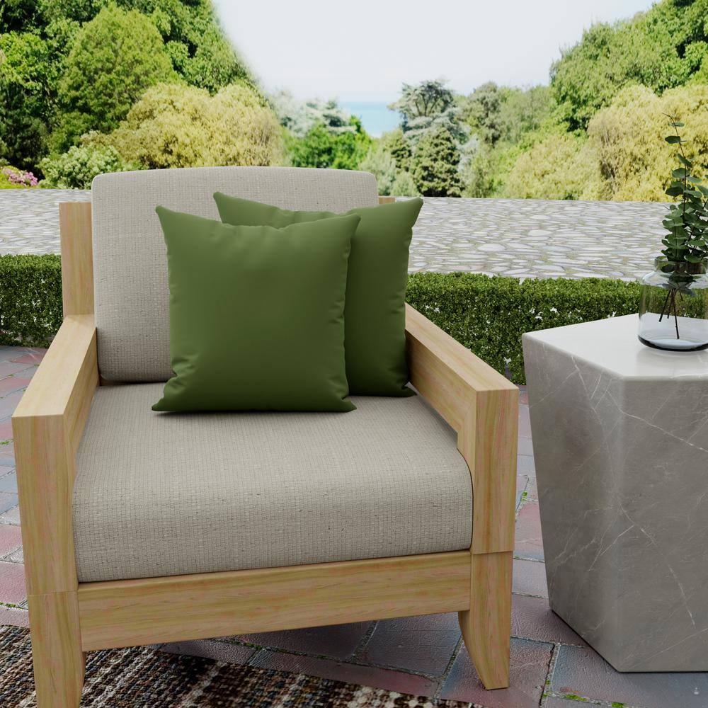 Veranda Hunter Green 18" Square Outdoor Throw Pillow Set