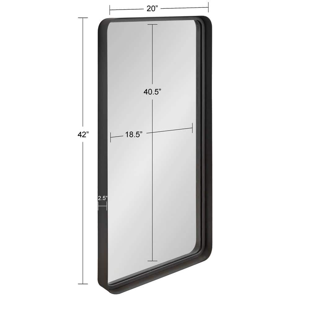 Armenta 20 x 42 Dark Charcoal Gray Industrial Wall Mirror