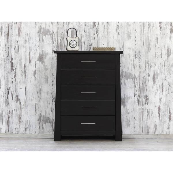 Unbranded Fusion 5-Drawer Ebony Chest of Drawers