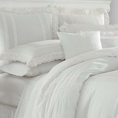 Annabella White Solid Cotton Comforter Set