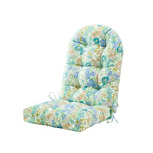 48 in. x 21 in. x 4 in. Outdoor Patio Chair Cushion for Adirondack High Back Tufted Seat Chair Cushion in Floral