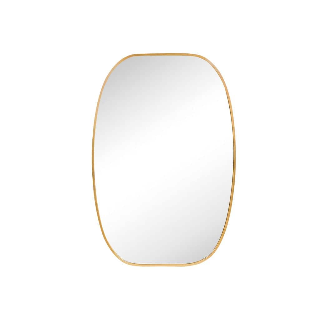 20in. W x 30 in. H Metal Framed Oval Bathroom Vanity Mirror in Gold for Wall price history on PriceWatchPro