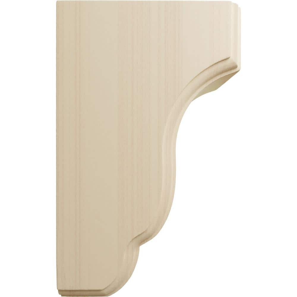 Unfinished Rubberwood Traditional Mission Corbel 3.5"W x 4"D x 6.5"H