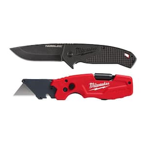 3 in. Hardline D2 Steel Smooth Blade Pocket Folding Knife and FASTBACK 6-In-1 Folding Utility Knife