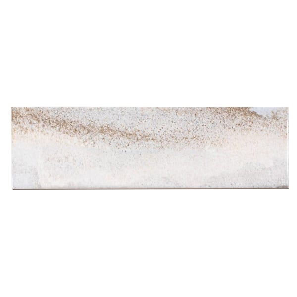 Splendor Rectangle 10 in. x 3 in. Glossy Arkito Brown Porcelain Marble Tile Sample