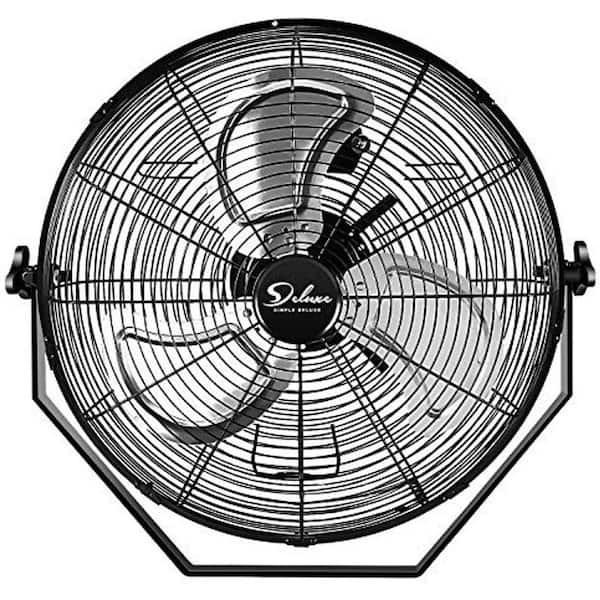20 in. 3-Speed High Velocity Black Indoor Wall Mount Fan