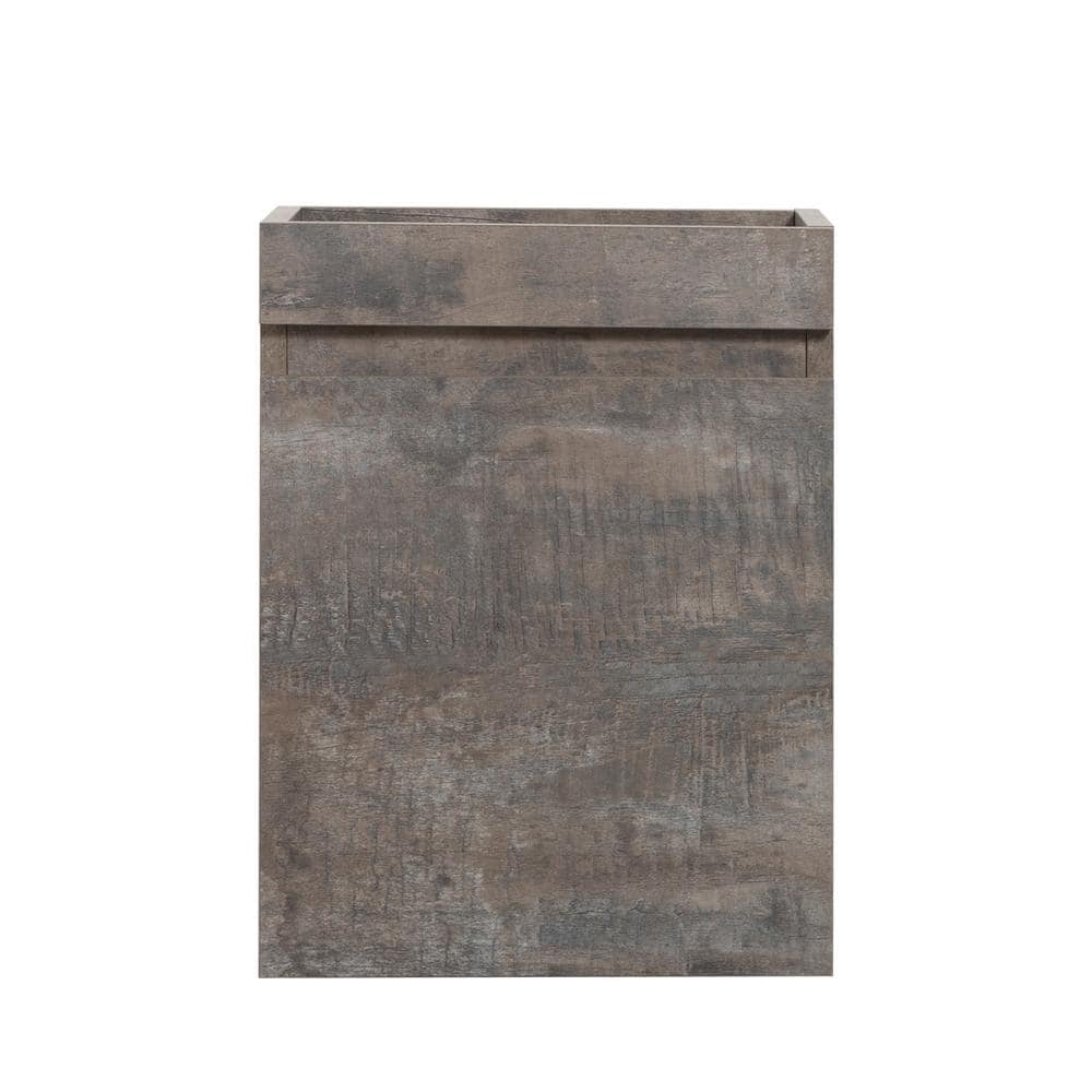 16 in. Wall-Mounted Gray Bath Vanity with White Cultured Marble Top Unassem
