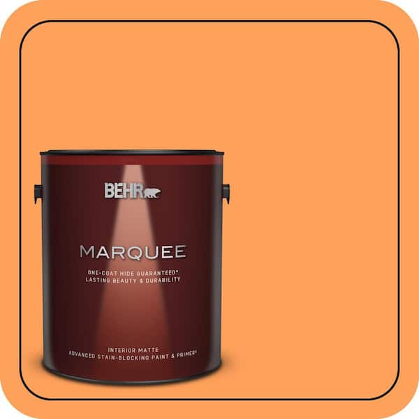 BEHR MARQUEE 1 gal. #T15-10 Clarified Orange Matte Interior Paint & Primer