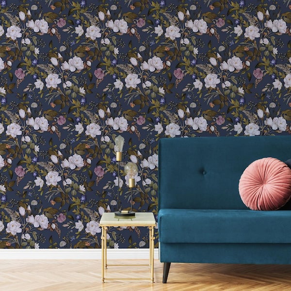 Transform English Garden Navy Peel & Stick Wallpaper
