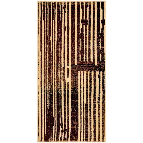 Nourison Grafix Brick Multicolor doormat 2 ft. x 4 ft. Abstract Contemporary Area Rug