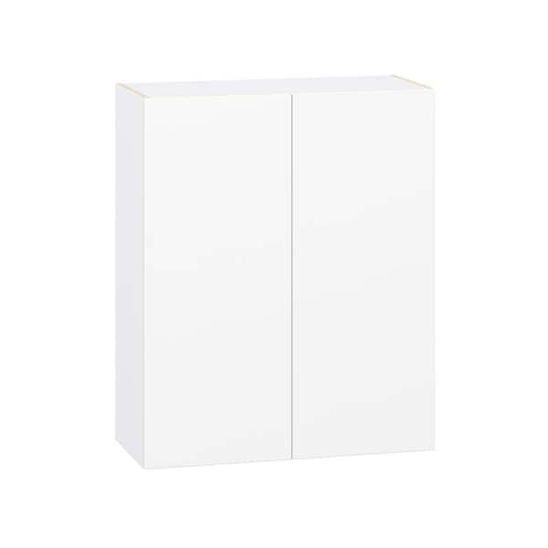 J COLLECTION Timberline 33 in. W x 14 in. D x 40 in. H Assembled Slab Wall Kitchen Cabinet in Bright White