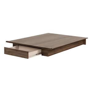 Misano Brown Particle Board Frame Queen Platform Bed with Drawers